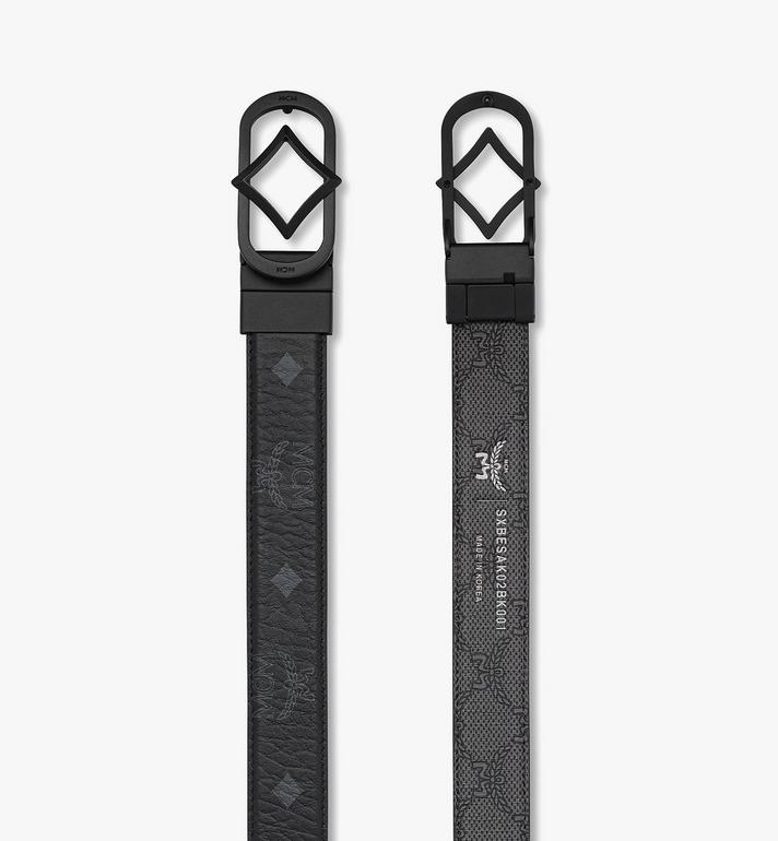 Adjustable Diamond Buckle Reversible Monogram Belt Black | MCM ®US