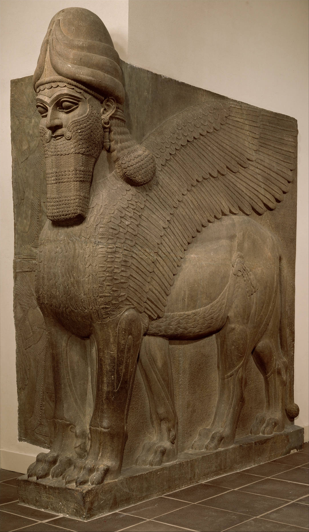 Human-headed winged lion (lamassu) - Assyrian - Neo-Assyrian - The