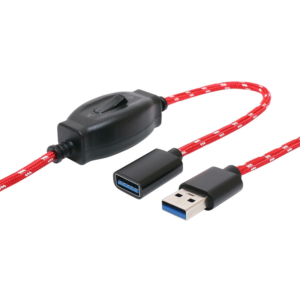 ミヨシ スイッチ付き USB延長ケーブル 0.5m USB-EXS35/RD 延長コード