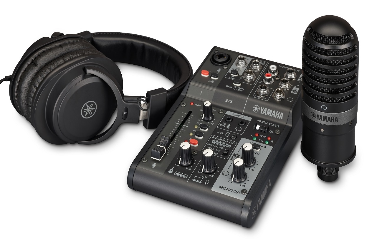 Yamaha AG03 MK2 Live Streaming Pack Black Mixer with USB | MUSIC
