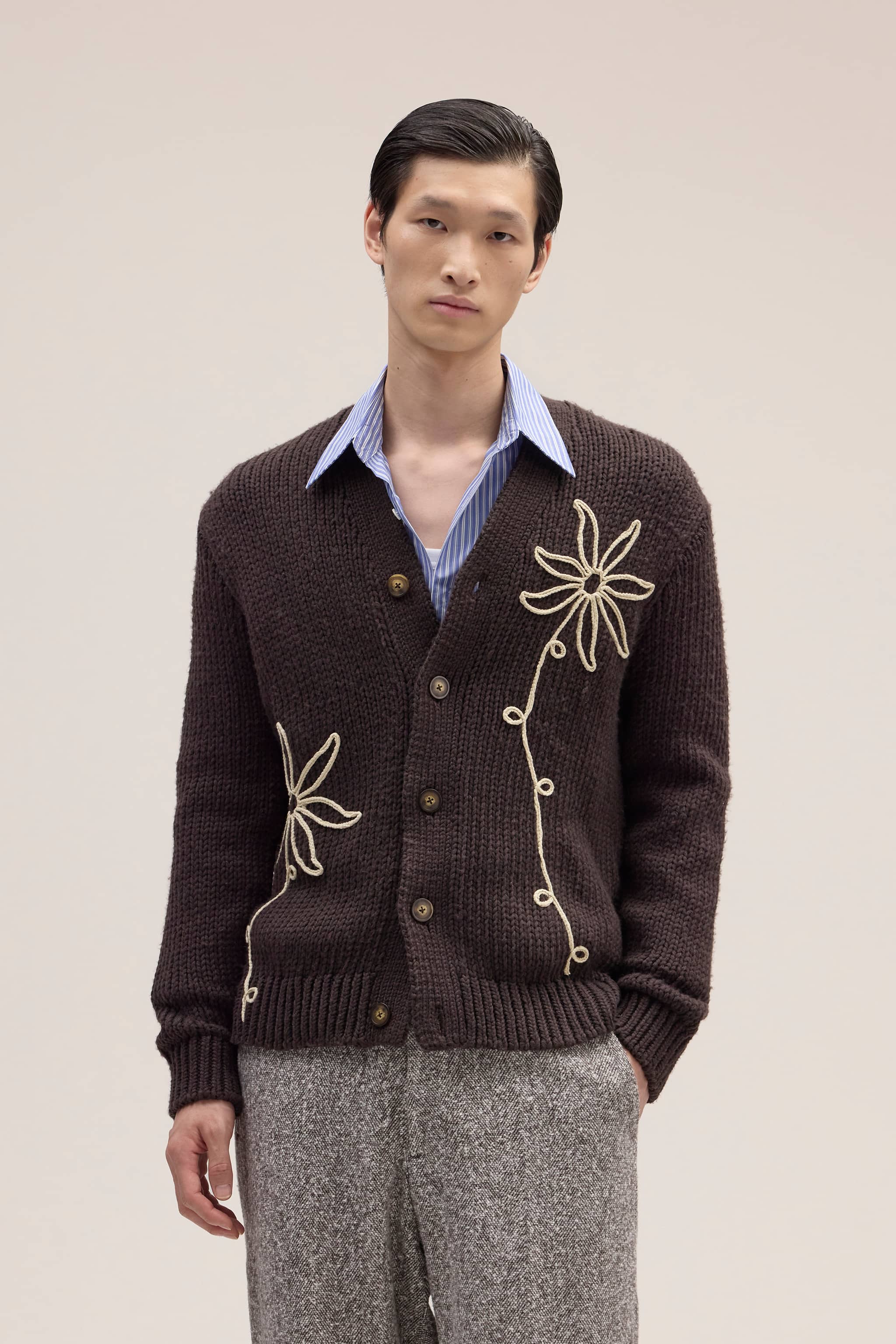 Mika 6620 men's cardigan - Dusky Port - Buy online at NN.07®