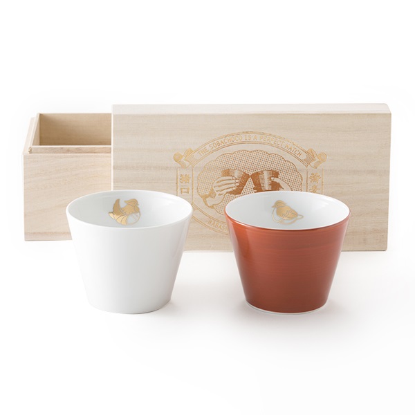 BARBAR 蕎麦猪口大事典おしどり夫婦 紅白ペア桐箱入り｜中川政七商店