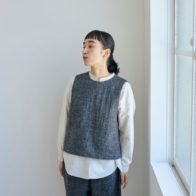 麻とウールツイード かぶりベスト｜衣料品｜中川政七商店 公式サイト