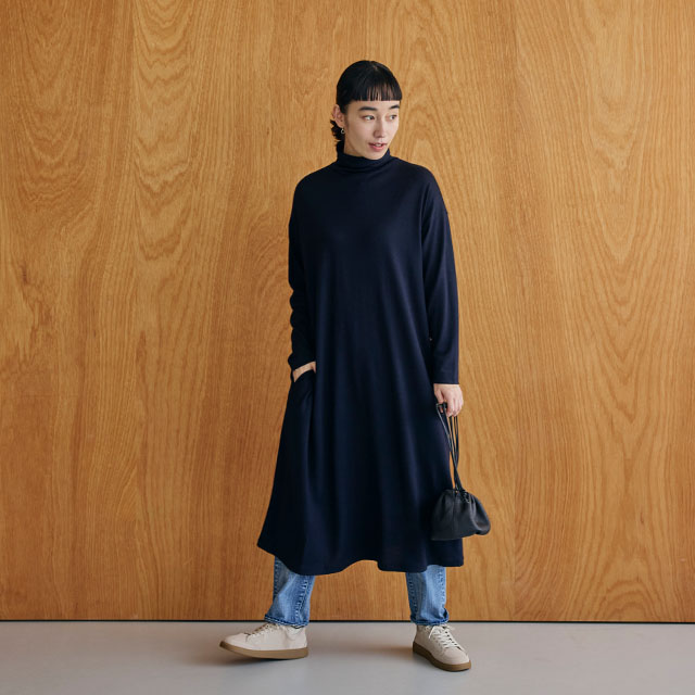 ウールのタートルワイドワンピース｜衣料品｜中川政七商店 公式サイト