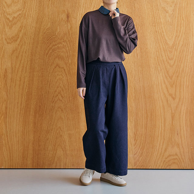 綿ウールデニムのワイドパンツ｜衣料品｜中川政七商店 公式サイト