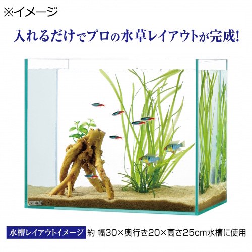 GEX 癒し水景 水草付き流木 ブランチ アクアリウム 水槽 人工水草
