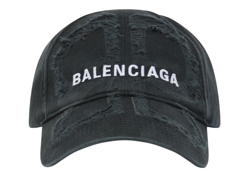 Balenciaga BB Laser Destroyed Velcro Tab Cap Black/White - US