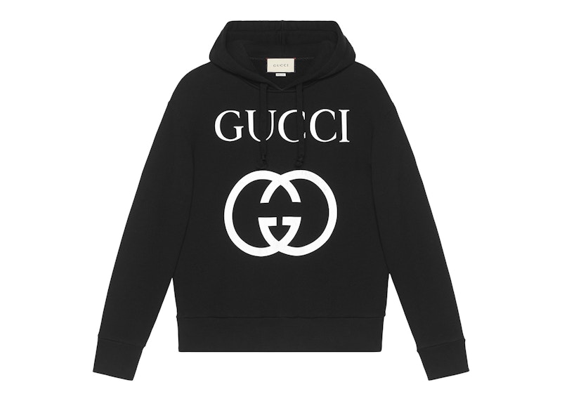 Gucci Interlocking G Oversize Fit Hoodie Black/White Men's - FW22 - US