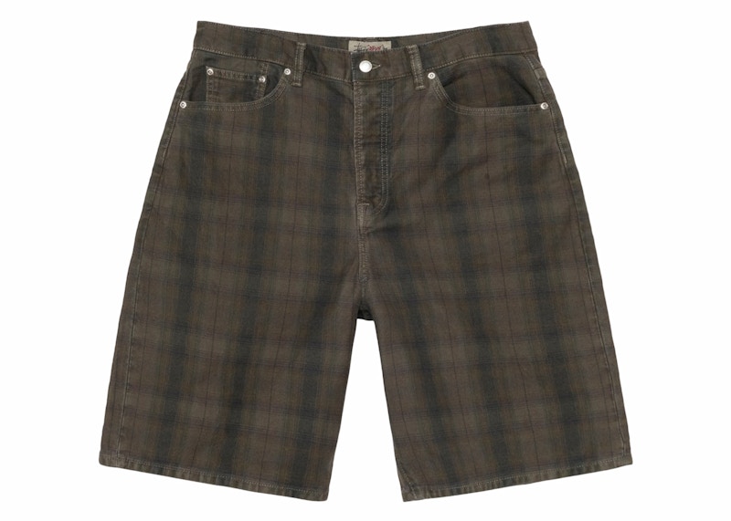 Stussy Big OL Short Canvas Plaid Brown