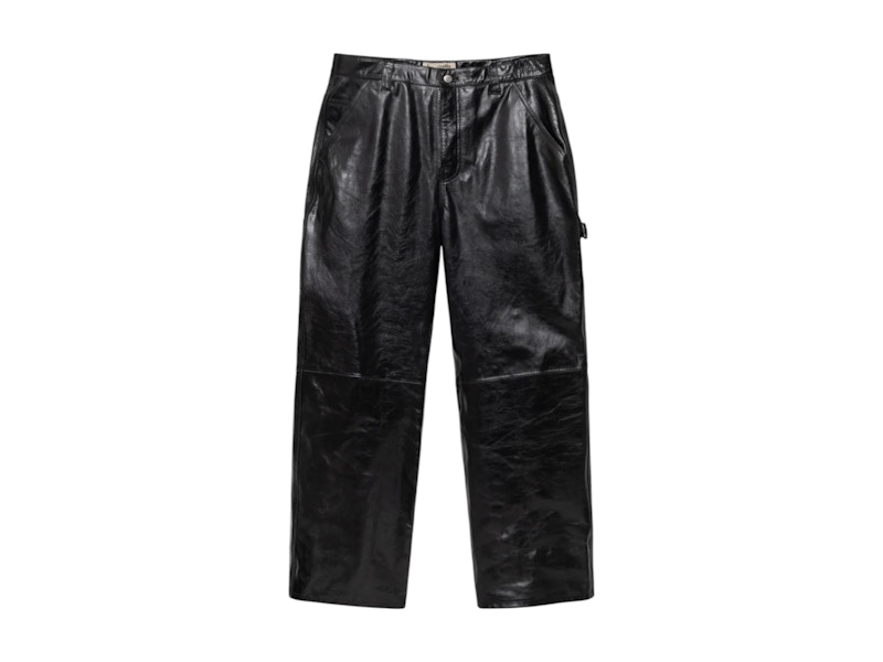 Stussy Leather Carpenter Pant Black Men's - SS25 - US