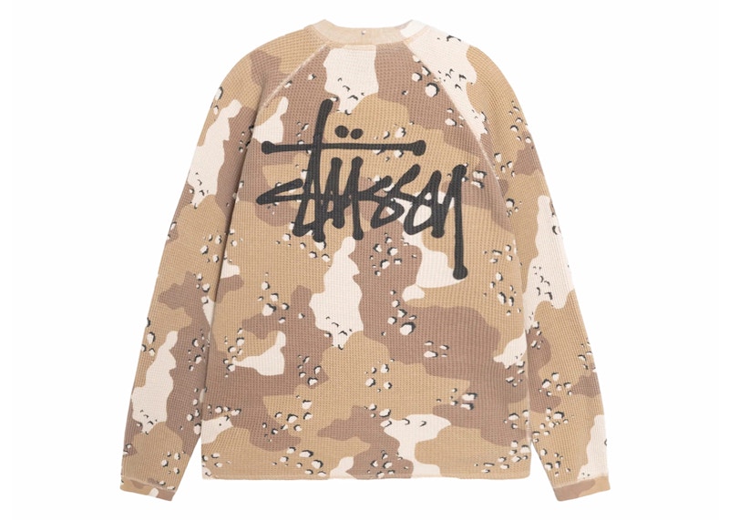 Stussy Raglan Thermal L/S Crew Desert Camo Men's - SS24 - US