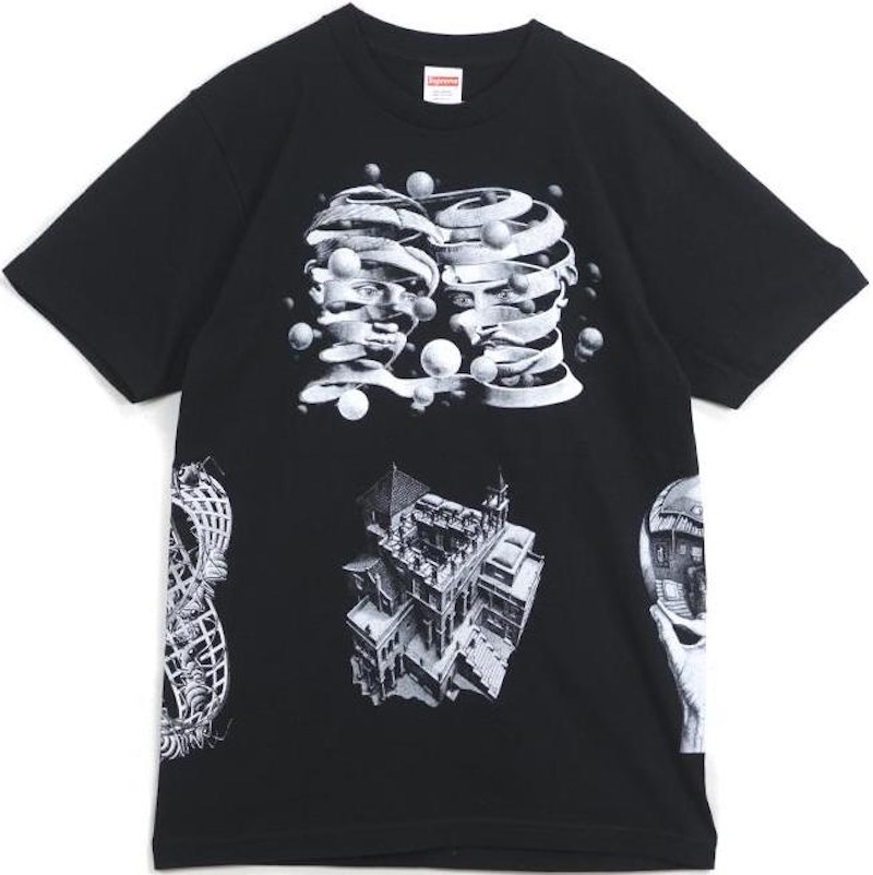 Supreme MC Escher Collage Tee Black Men's - SS17 - US