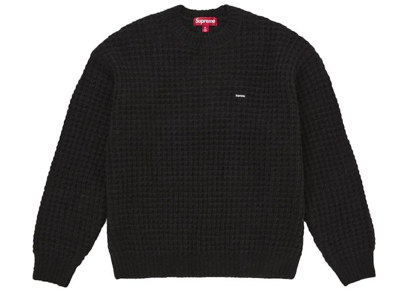 Supreme Small Box Waffle Sweater Black Men's - FW25 - US