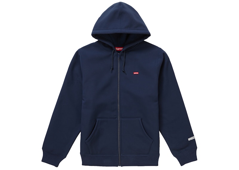 Supreme WINDSTOPPER Zip Up Hooded Sweatshirt (FW19) Navy Men's