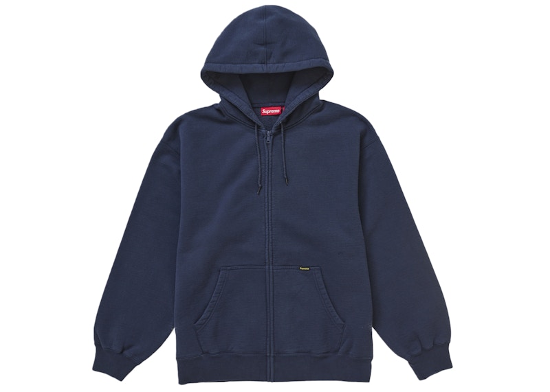 Supreme Work Zip Up Hooded Sweatshirt Navy Men's - FW24 - US
