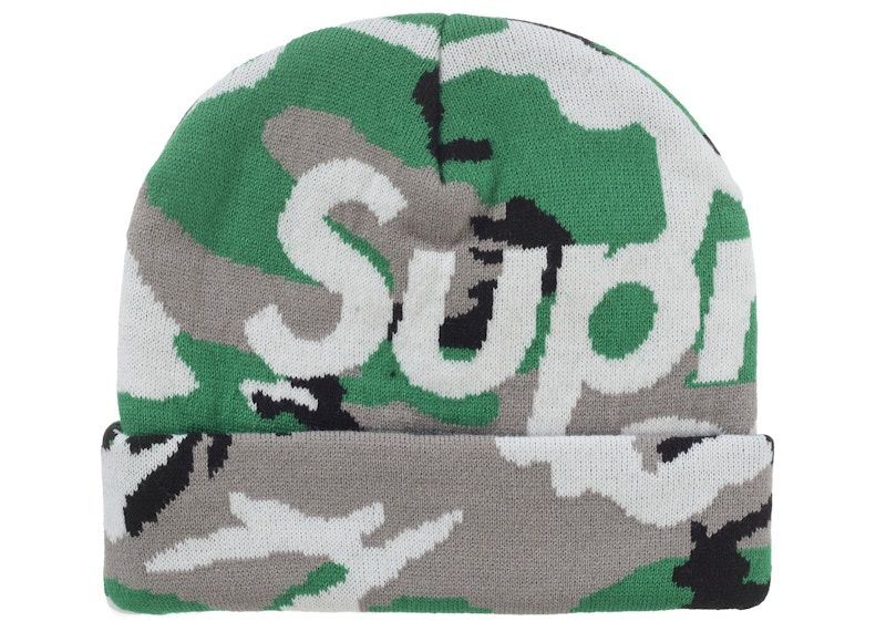Supreme Camo Big Logo Beanie Green Camo - FW25 - US