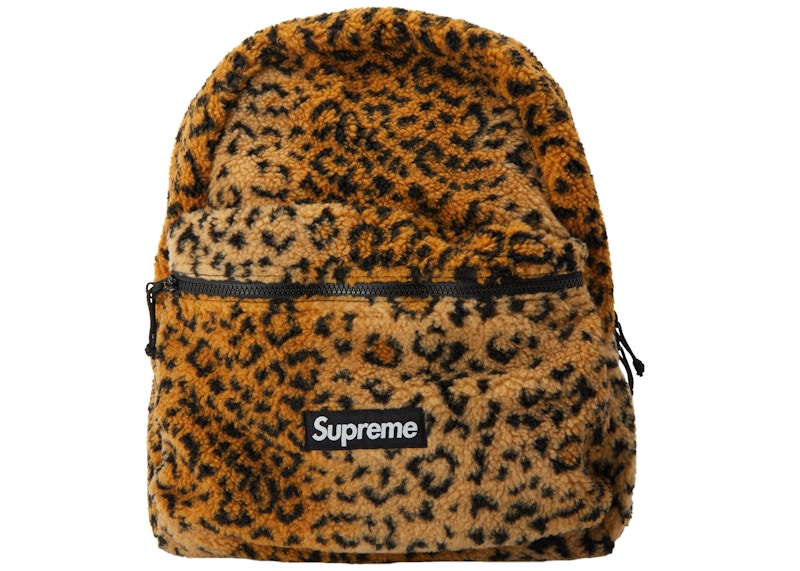 Supreme Leopard Fleece Backpack Yellow - FW17 - US