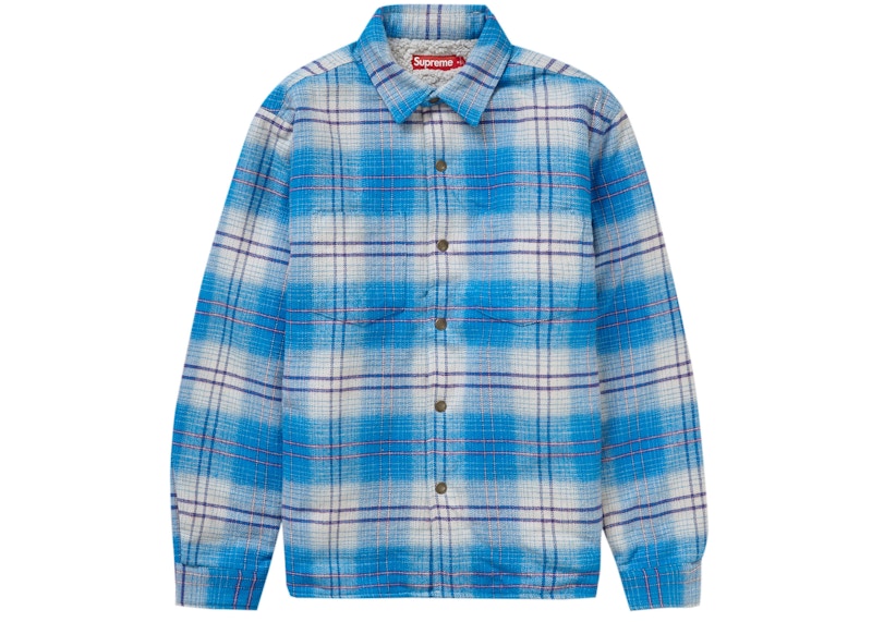 Supreme Lined Flannel Snap Shirt Blue Men's - FW23 - US