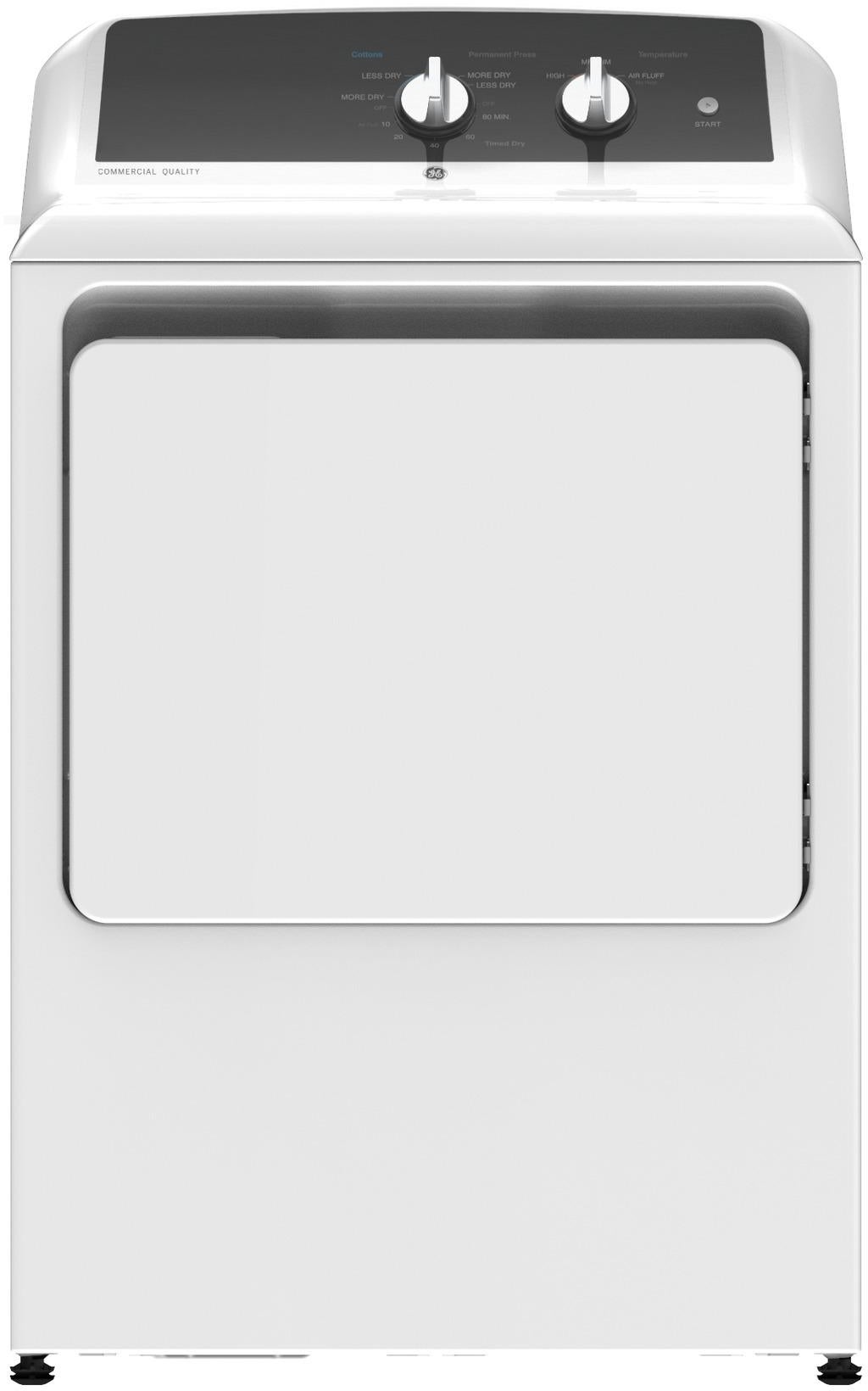 GE GTX52GASPWB 27 Inch Gas Dryer White | Plesser's Appliances