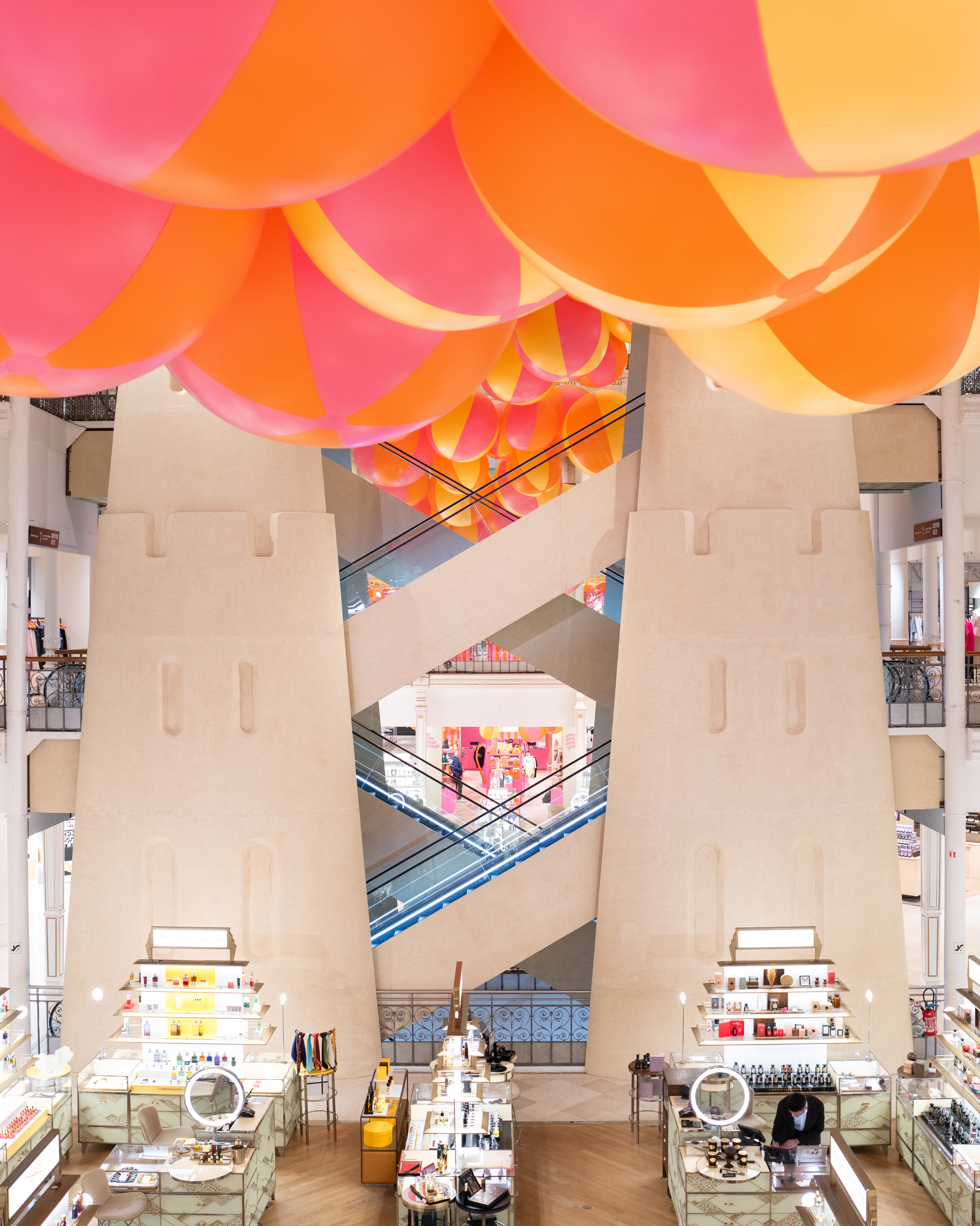 グレーとオレンジLE BON MARCHÉ RIVE GAUCHE 紙袋 グレーとオレンジLE