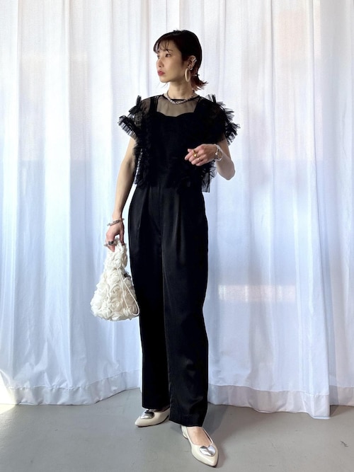 新色追加】【VISDRESS】チュールフリルセットオールインワン【低身長