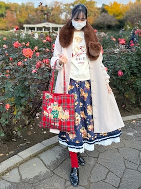 PINK HOUSE（ピンクハウス）の「羽根のパッチワークミディスカート