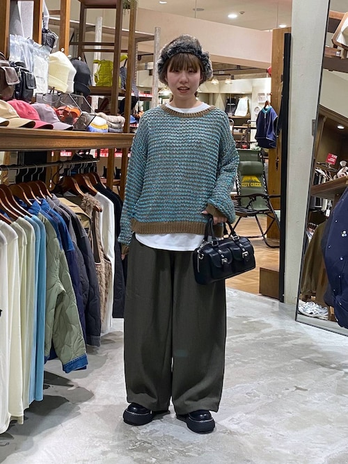 セール】ウエーブ透かしボーダーニットプルオーバー（ニット/セーター