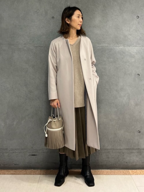 ピュアカシミヤ ノーカラーコート（ノーカラーコート）｜TOMORROWLAND
