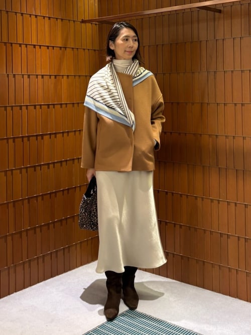 ウールカシミヤビーバー ショートコクーンコート（ノーカラーコート