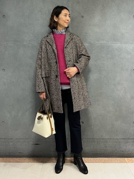 ヘリンボーンツイード オーバーサイズドコートを使った人気