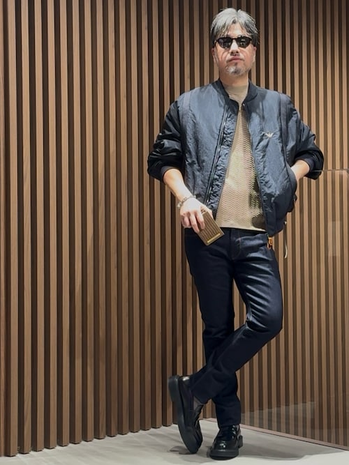 エンポリオ アルマーニ】ボンバージャケット ナイロン パスメントリー