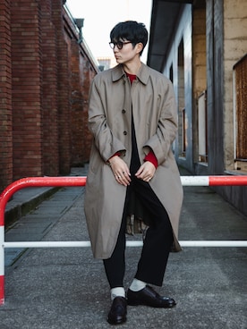 POLO RALPH LAURENのステンカラーコートを使った人気ファッション