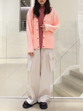 HOMME PLISSE ISSEY MIYAKEのノーカラージャケットを使ったレディース