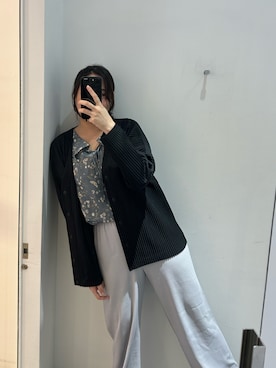 HOMME PLISSE ISSEY MIYAKEのノーカラージャケットを使ったレディース