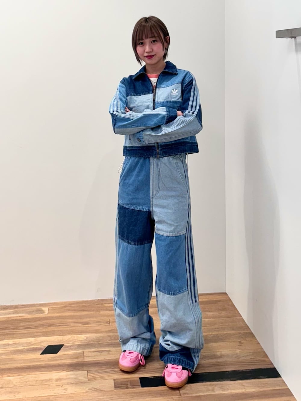 KSENIASCHNAIDER デニムパッチワーク トラックトップ（ジャージ