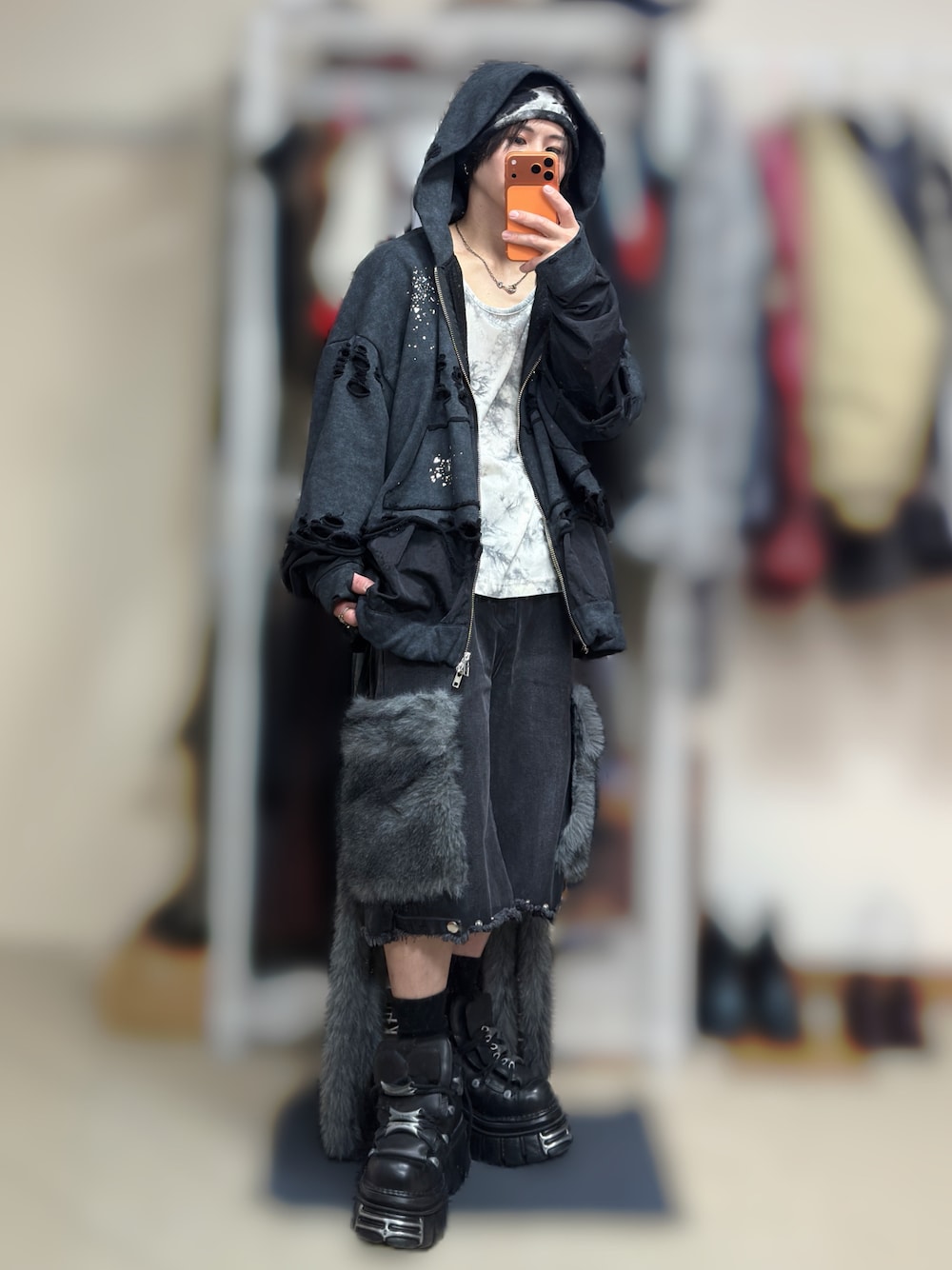 neith.（ネイス）の「neith./ネイス/Meteor Crush Hoodie(Black
