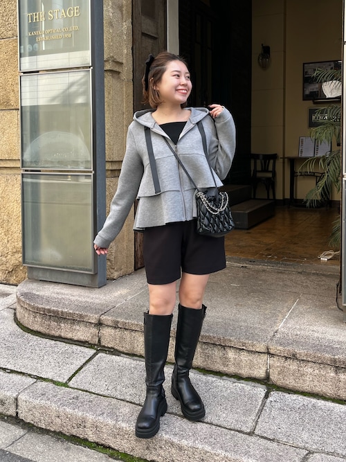 Y's バックル付きブラックレザー ロングブーツ 24.5〜25㎝ XL ワイズ