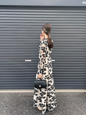 CLANE(クラネ)】FLOW FLOWER JACQUARD ONE PIECE/フローフラワー