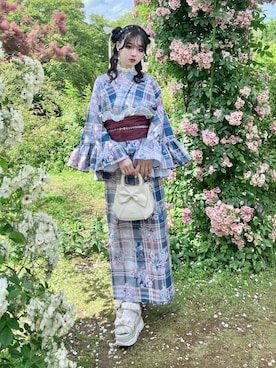 セパレート浴衣(帯セット)を使った人気ファッションコーディネート - WEAR