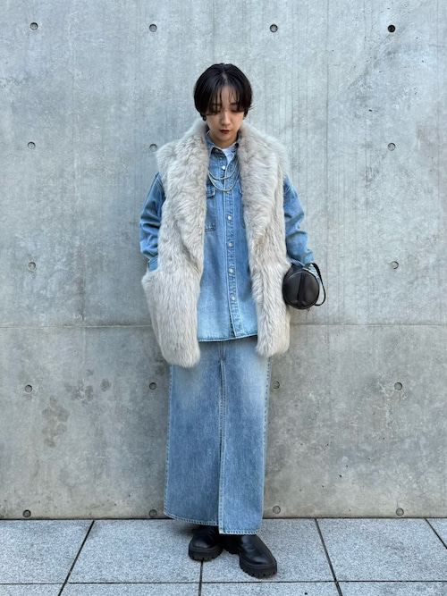 Whim Gazette（ウィム ガゼット） デニムスカート デニムスリット