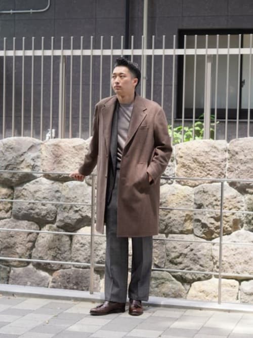 セール】GOOVI シングルチェスターコート ウールカシミヤ ソフト