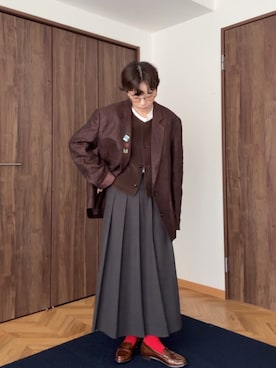 TODAYFULのテーラードジャケット（ブラウン系）を使った人気