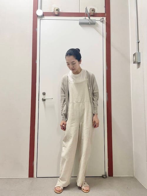 セール】コットンリネンBACKギャザーサロペット（サロペット