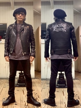 HYSTERIC GLAMOURのライダースジャケットを使った人気ファッション