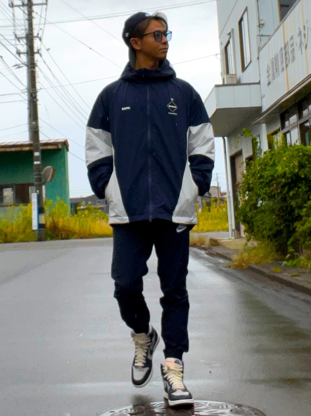 nobutanchin｜F.C.Real Bristolのナイロンジャケットを使った