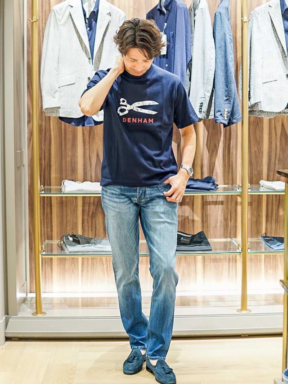 DENHAM/デンハム＞別注 USED加工ブルーインディゴデニムを使ったメンズ