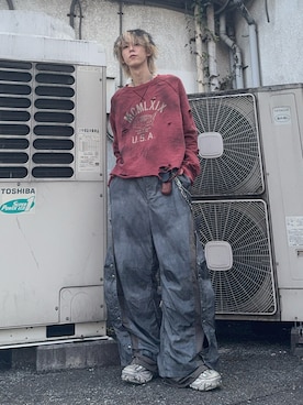 GRANCY】Button Layered Design Nylon Pants / ボタンレイヤード