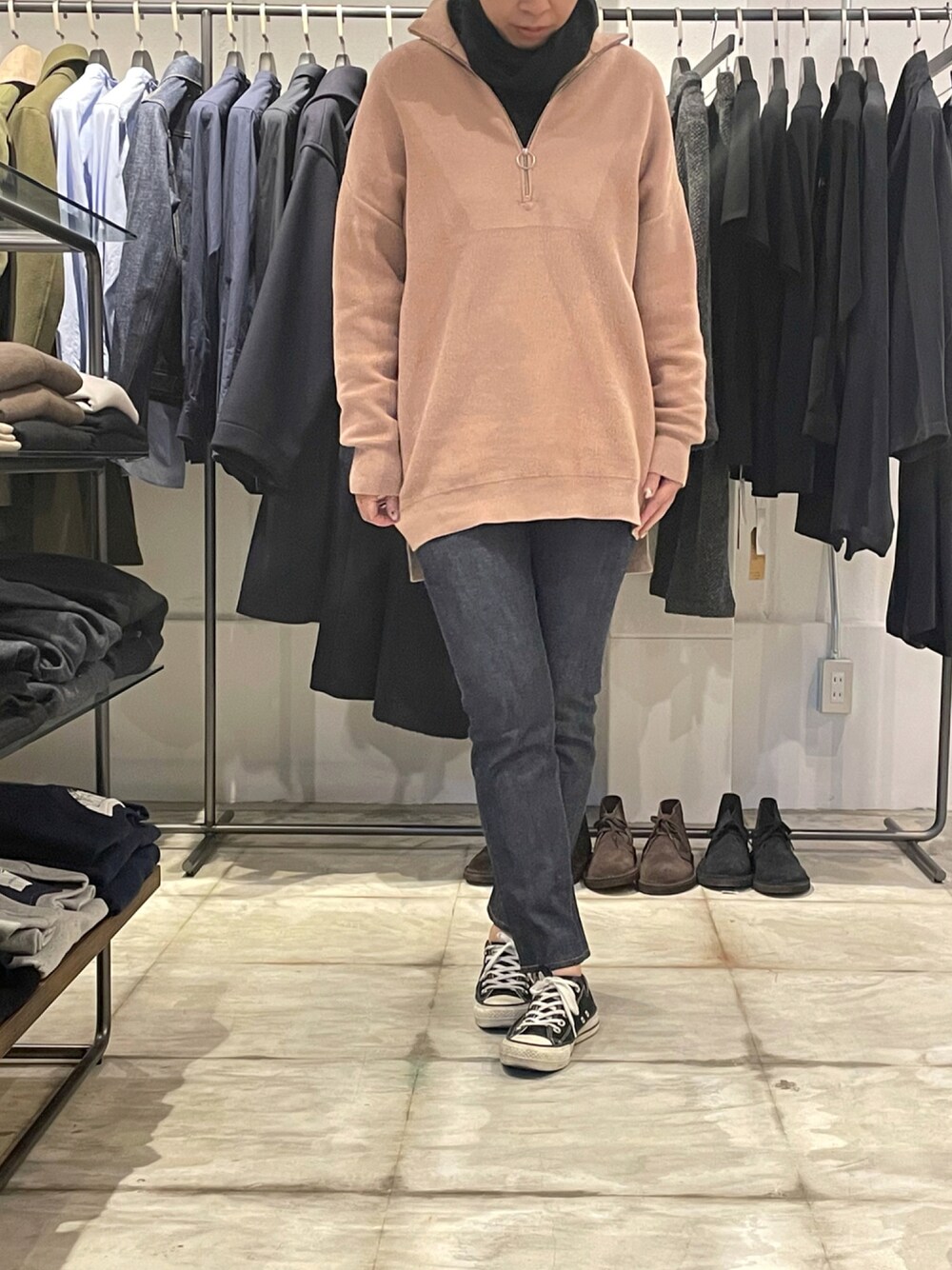 FRAMeWORK（フレームワーク）の「コットンハリヌキハーフジッププル