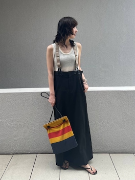 Curensology(カレンソロジー)/リネンサスペンダースカートを使った人気