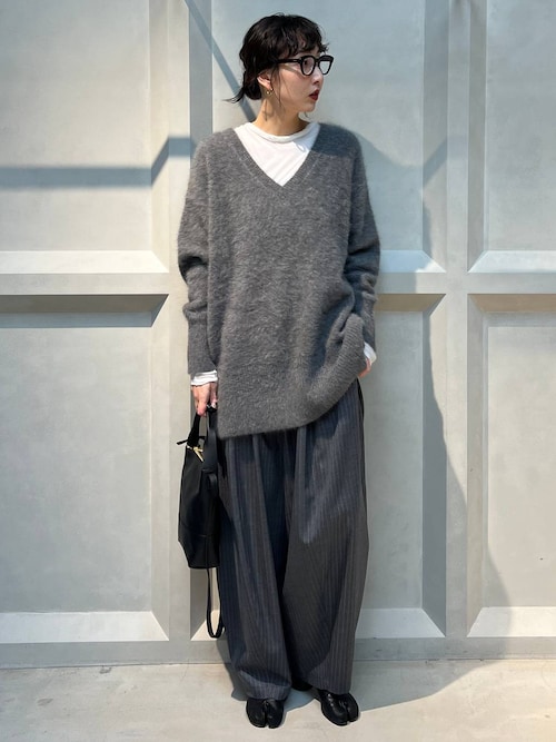 セール】Curensology(カレンソロジー)/FOXカシミヤVネックニットプル